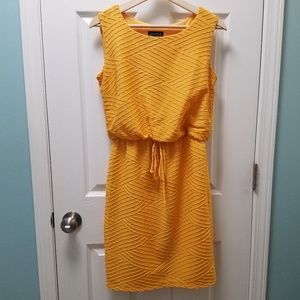 Encore Studios Textured Sleeveless Mustard Dress